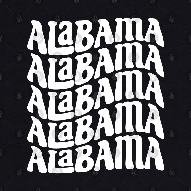 Alabama - Bama Groovy White Wave by BDAZ